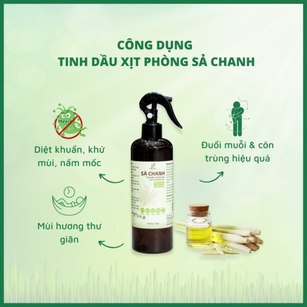 Tinh dầu xịt khử mùi Sả chanh