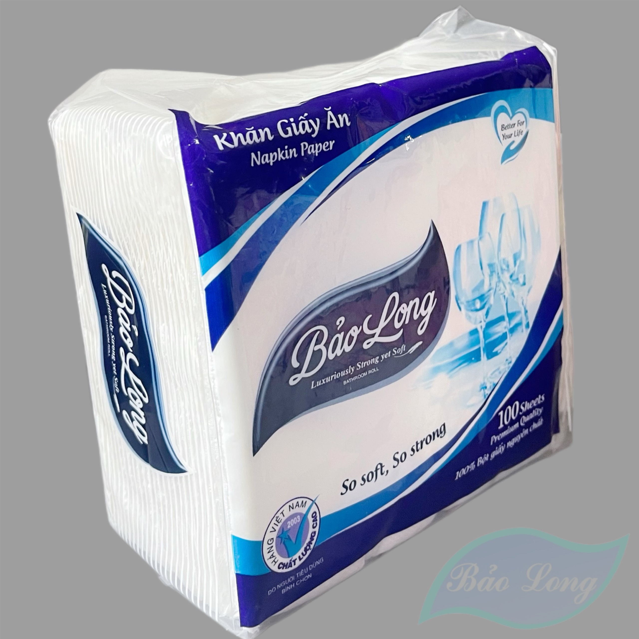 Khăn giấy vuông ăn 100 tờ Bảo Long