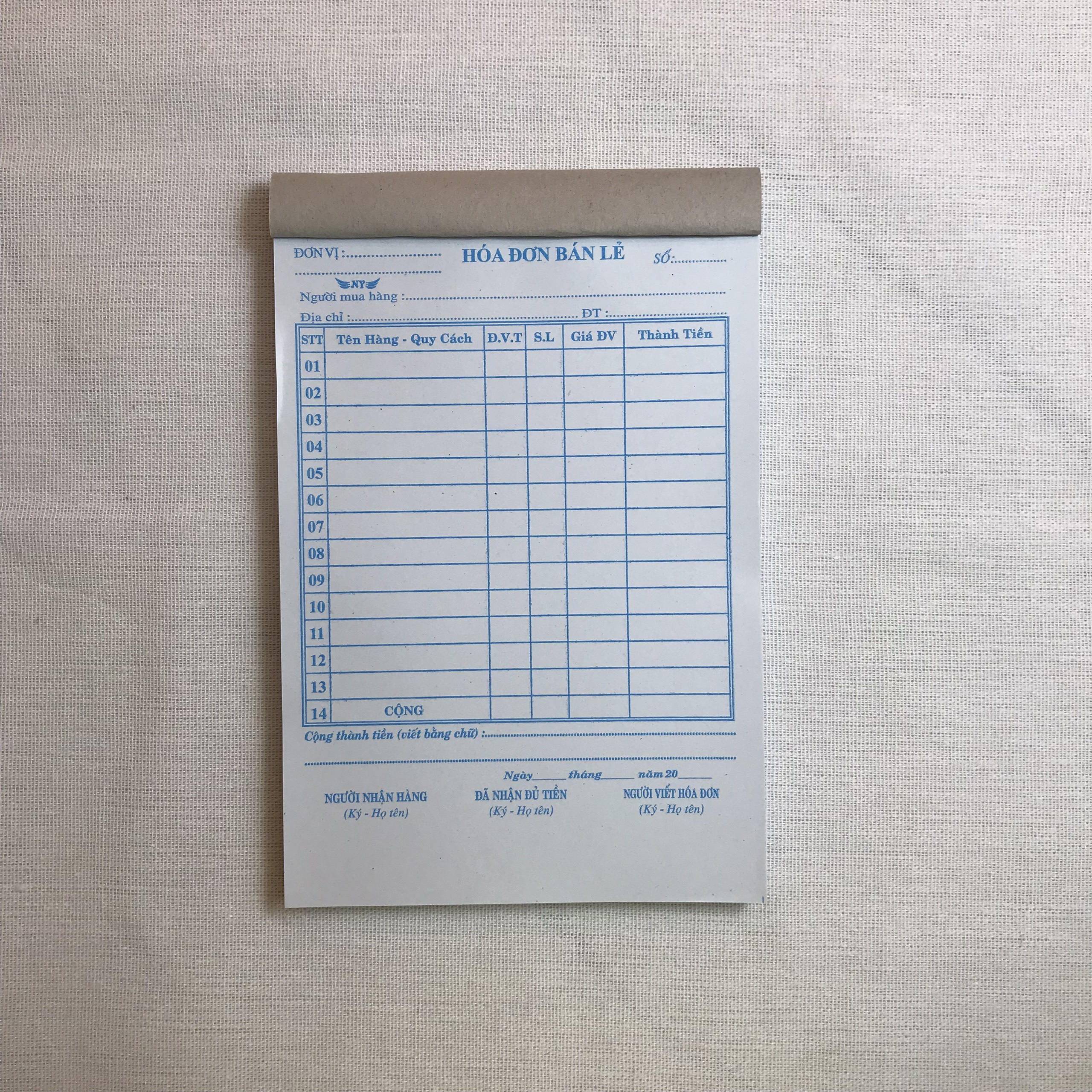 HOÁ ĐƠN 1 LIÊN FO (NY) 100 TỜ