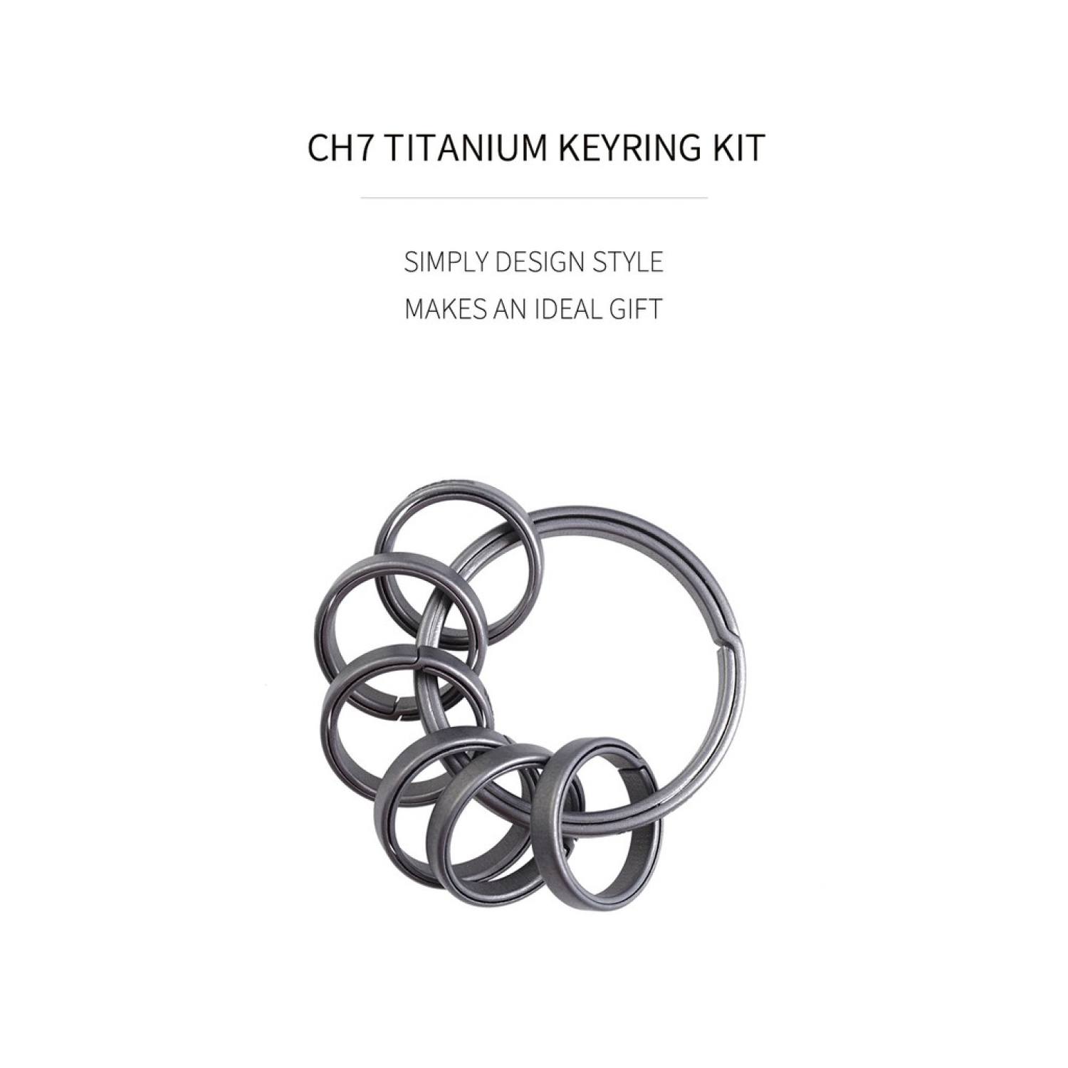 Bộ ring móc khóa titanium MecArmy CH7 ( 1 ring chủ và 6 ring phụ )