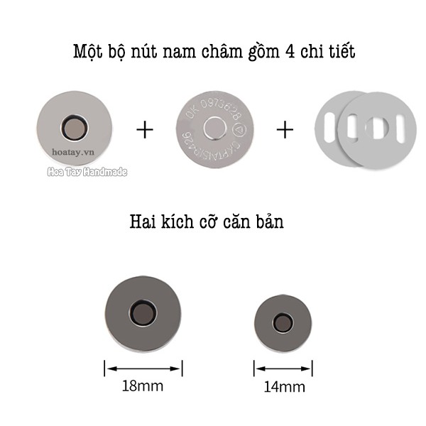 Nút Nam Châm - Nút Hít Cỡ Lớn, Đường Kính 18Mm BT082