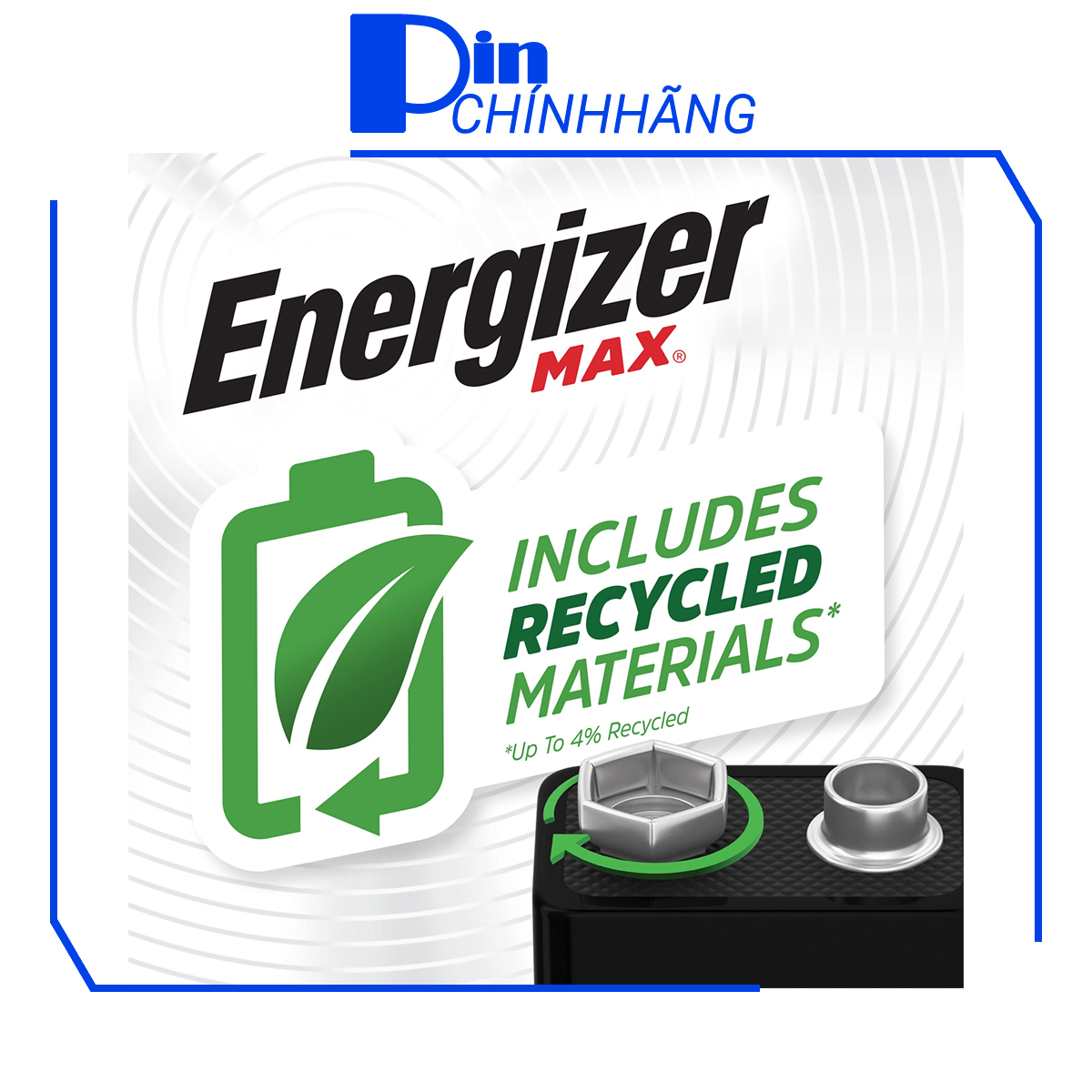 Pin Energizer 9V Alkaline không sạc dùng cho các thiết bị đo, micro không dây, máy cassette