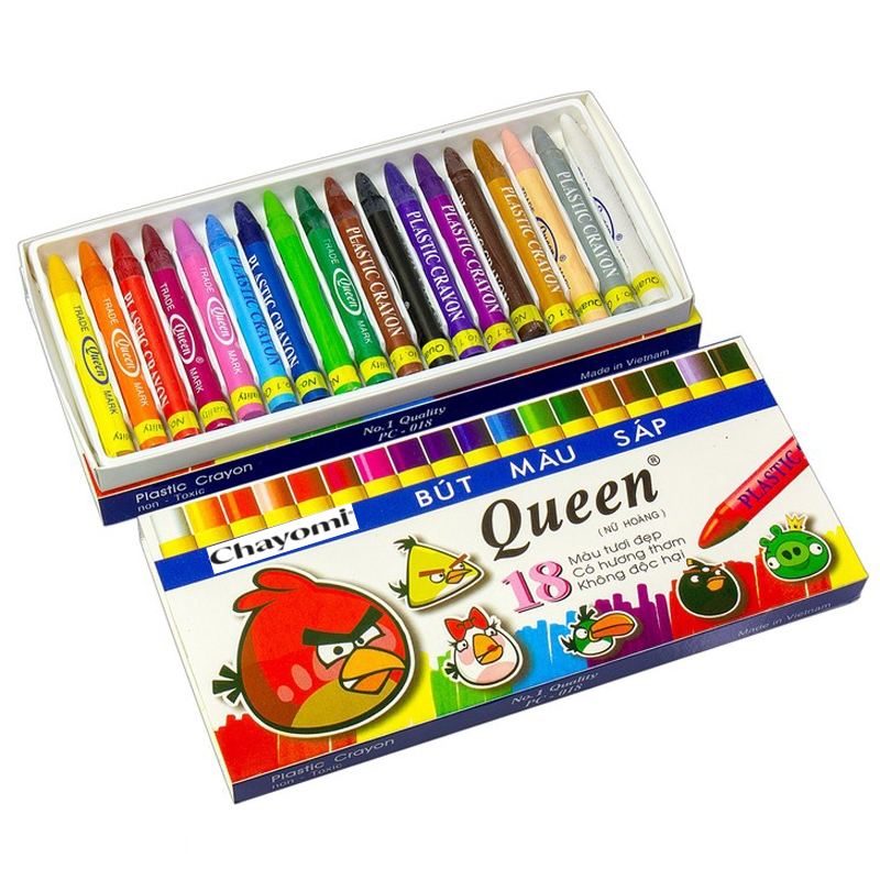 Bút màu sáp 18 màu - queen pc-018