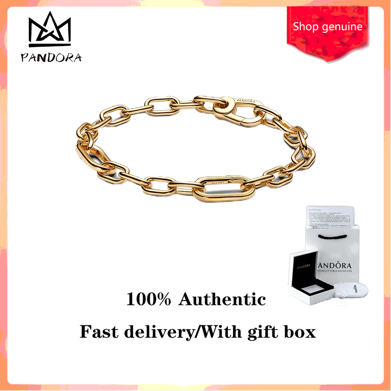 ♈100% authentic ♈ Pandorae ME Small-Link Chain Bracelet S925 sterling silver Valentine's Day Gift Birthday Gift