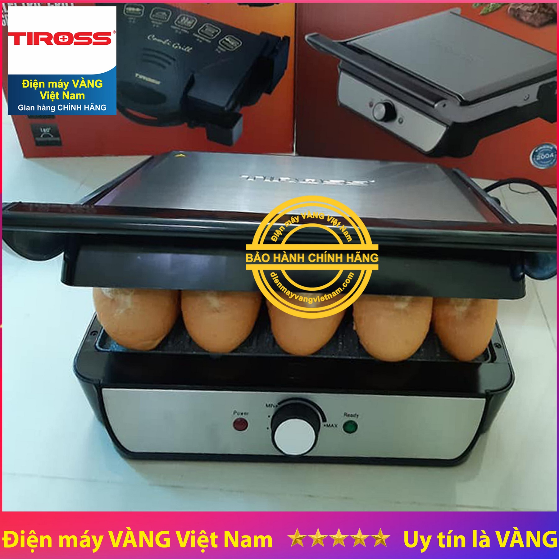 Máy kẹp nướng bánh mỳ đa năng Tiross TS9654