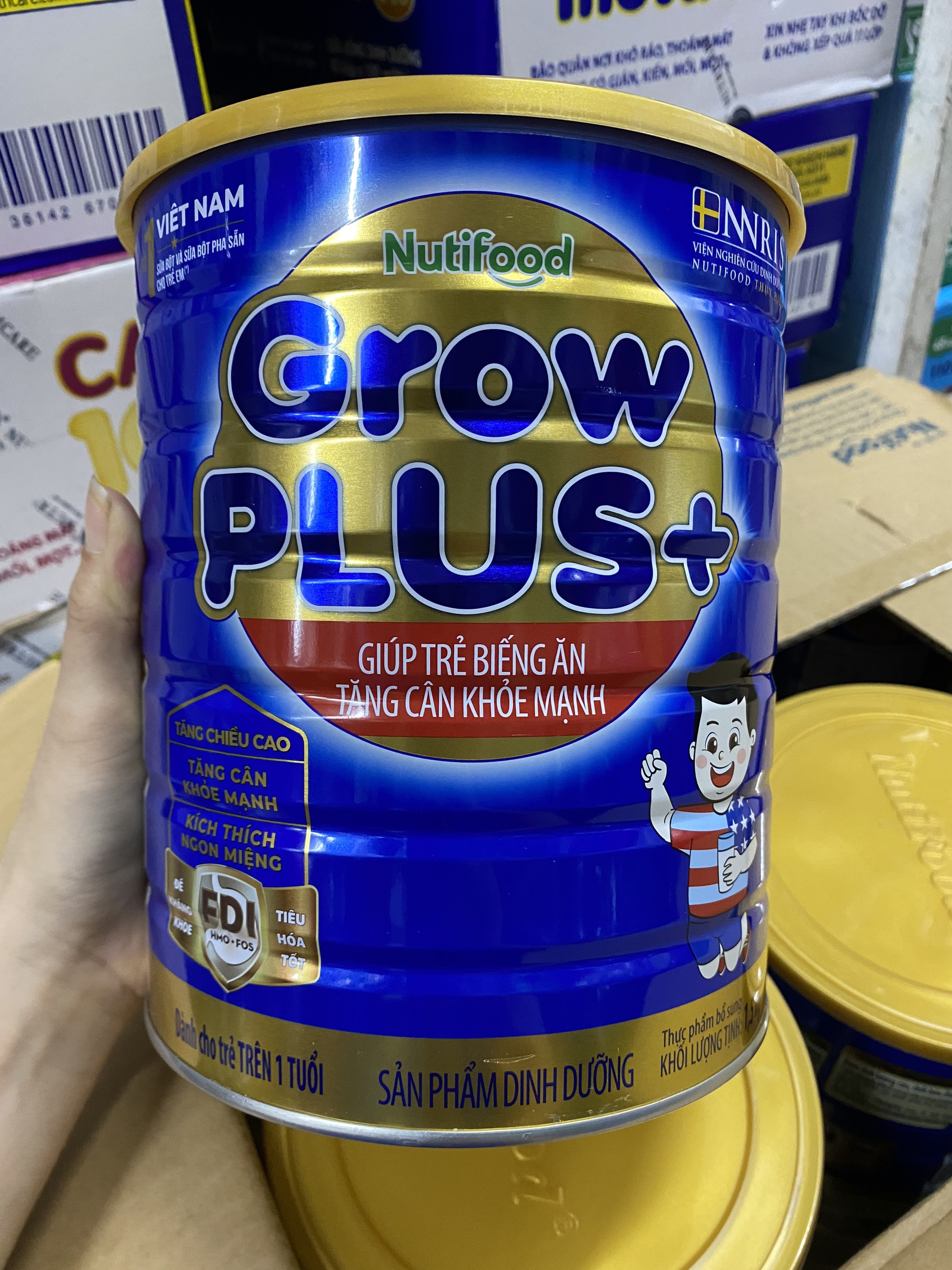 [MẪU MỚI] Sữa Bột Nutifood Grow Plus+ Xanh Hộp 1,5kg