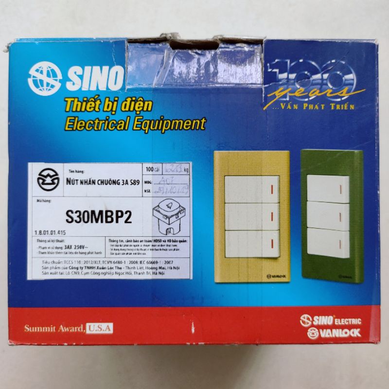 Nút nhấn chuông 3A SINO S30MBP2 dòng S18