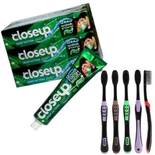 Combo 6 Tuýp Kem đánh răng Closeup Thái Lan tặng kèm 4 bàn chải NANO cao cấp-Kem đánh răng Closeup Thái Lan