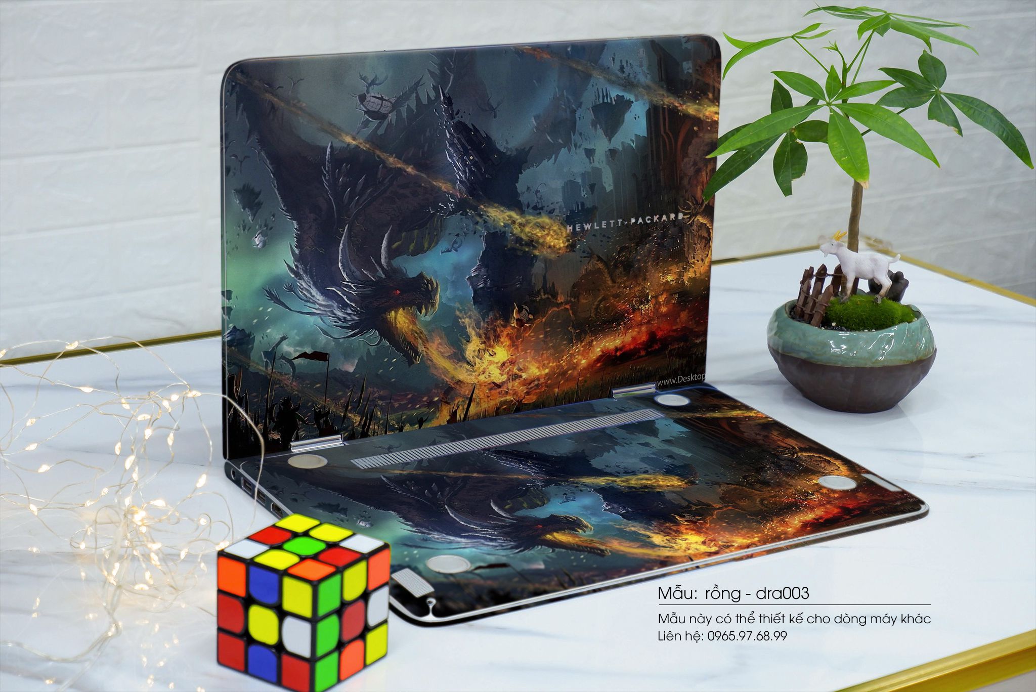 Decal Skin dán Laptop VAIO mẫu rồng (inbox mã máy cho shop)