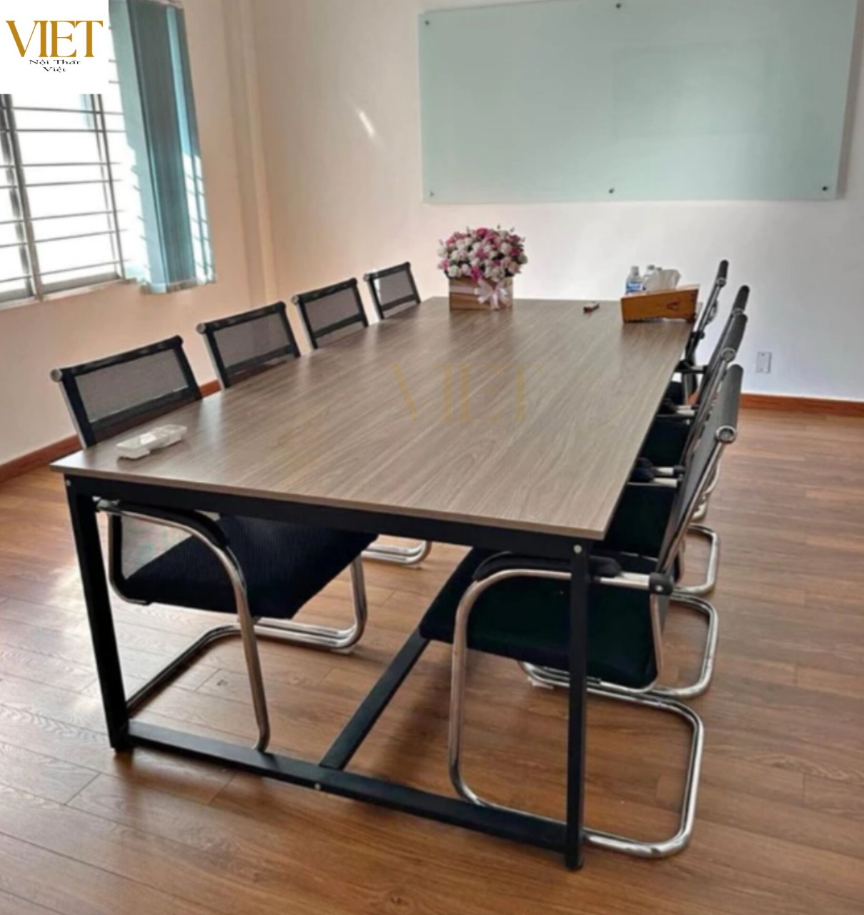 BÀN HỌP, BÀN VĂN PHÒNG CHÂN SẮT 2.4mx1.2m