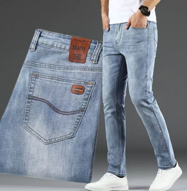 Quần jeans nam xanh bạc màu chuẩn hình quần bò nam cao cấp chính hãng DONG PHUONG