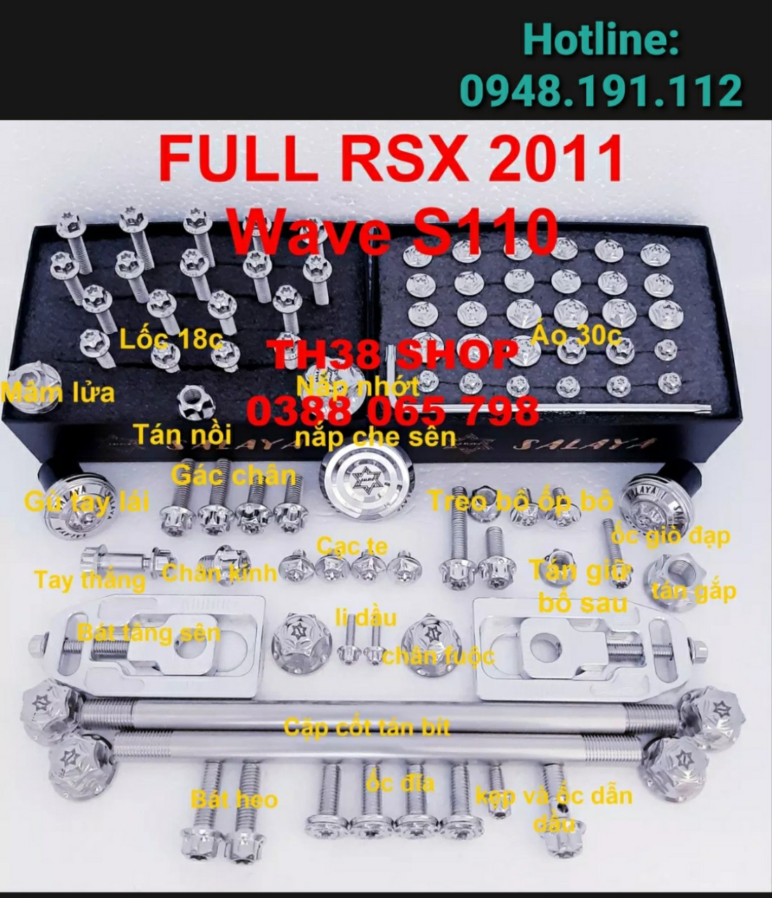 Combo ốc salaya rsx 2011, wave s110 [thắng đĩa],ốc salaya