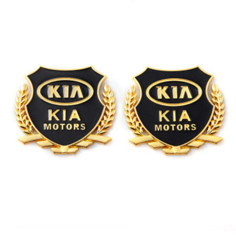 Bộ 2 logo VIP kim loại dán ô tô KIA