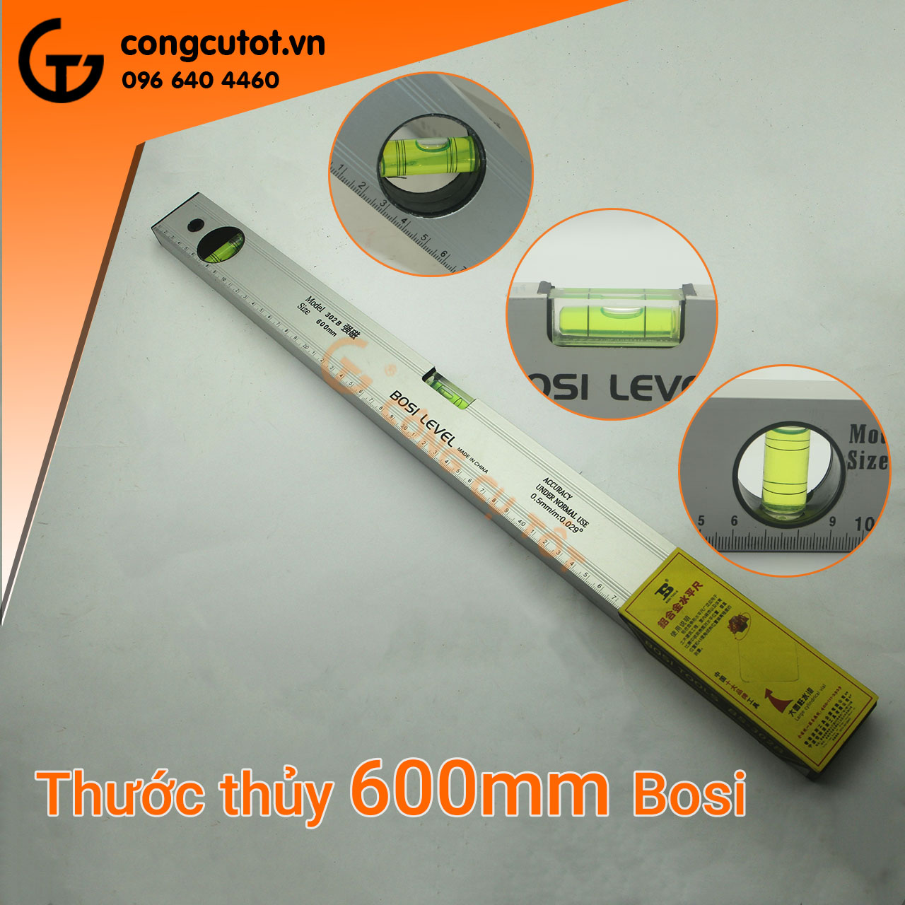 Thước thủy nivo Bosi các cỡ 20-60cm