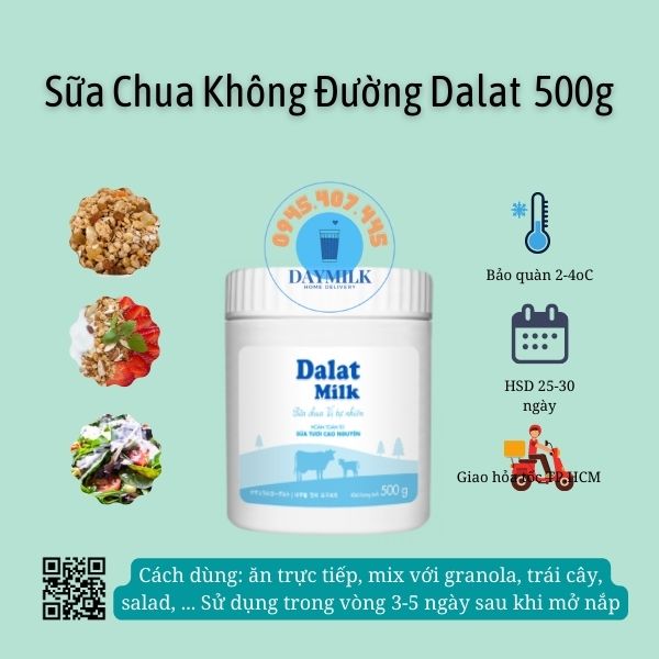 HÀNG LẠNH CHỈ GIAO SIÊU TỐC HCM - Sữa Chua Dalatmilk Hộp 500g