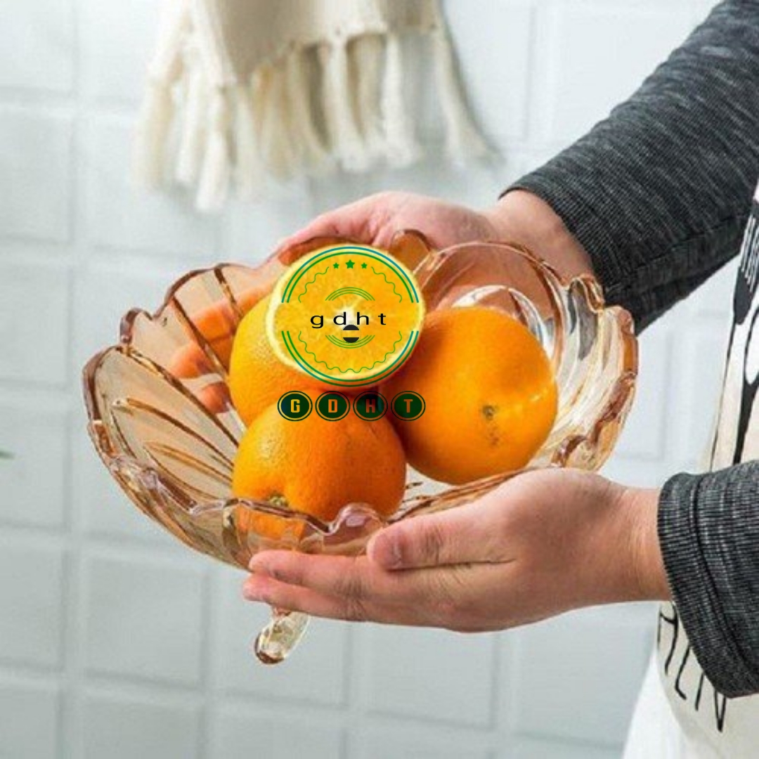 Bát đĩa thủy tinh 3 chân vàng