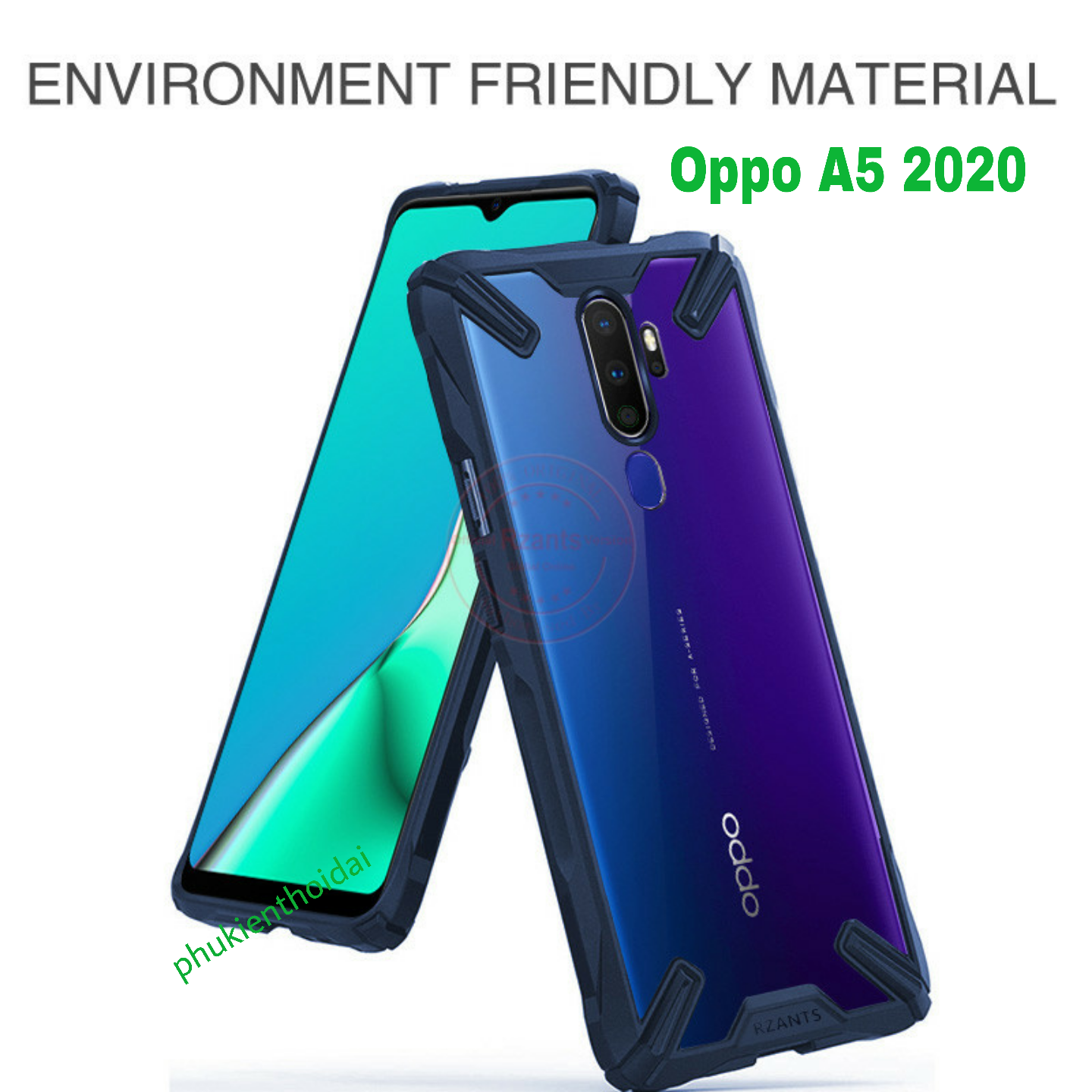 Ốp lưng Oppo A5 2020 / Oppo A9 2020 dùng chung chống sốc lưng trong viền màu kiểu dáng Ringke