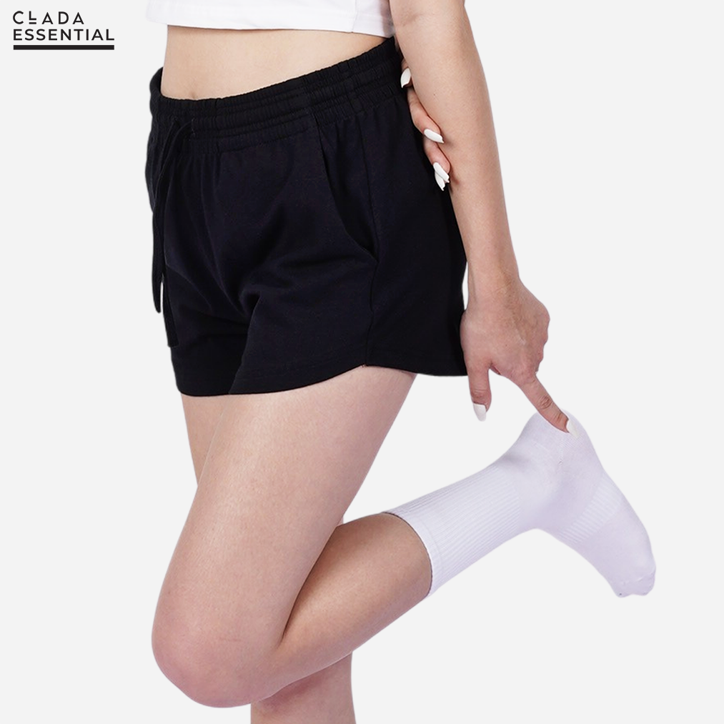Quần short nữ lưng cao thương hiệu CLADA - Đen