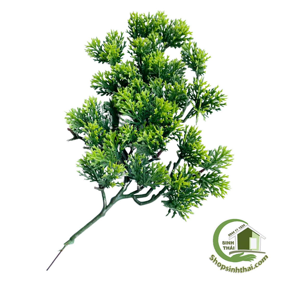 Cành tùng giả, nhánh tùng xanh - cây bonsai trang trí hồ cá - cây hoa giả cao cấp