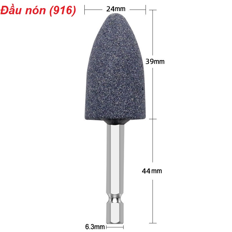 ĐÁ MÀI. ĐÁ MÀI NHỎ CÓ CỐT 6.3mm DÙNG KẸP ĐẦU MÁY KHOAN. TH 637. 915. 916