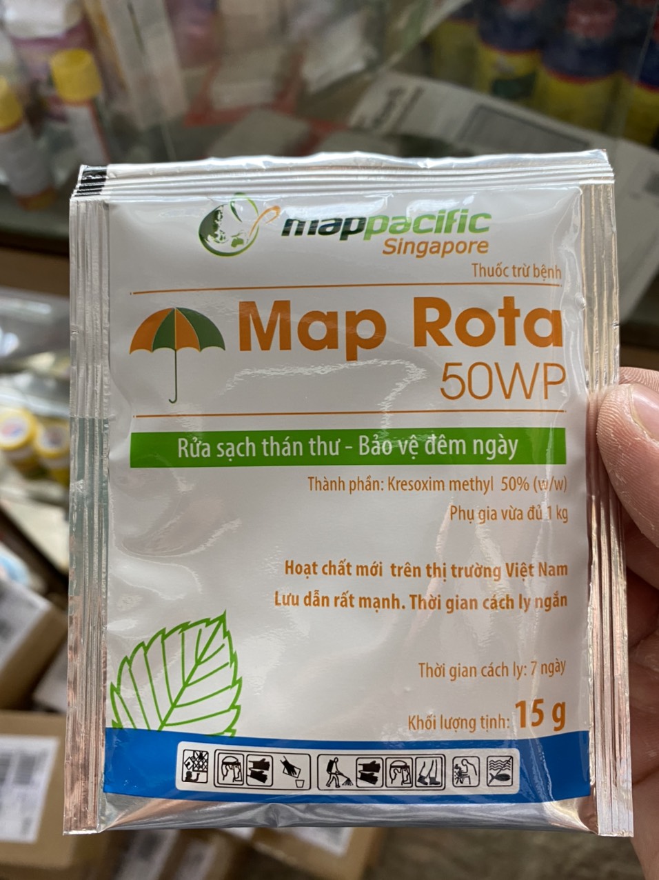 MAP ROTA 50WP (gói 15gr) - Thuốc trừ bệnh thán thư sương mai trên ớt, cà chua, dưa, xoài, hoa hồng, phong lan