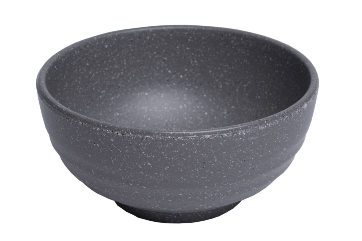 Bộ 10 chén cơm,súp nhựa melamine nhám xám size 11.3 x 5.3cm