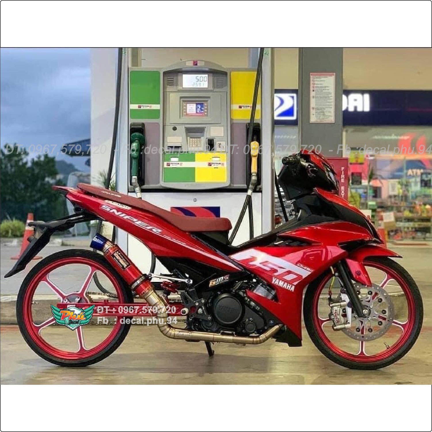 Tem rời Exciter 150 đỏ Sniperr indo