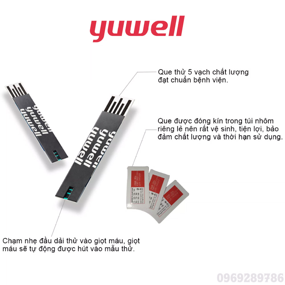 Máy Đo Đường Huyết Yuwell Accusure 710 (Model Mới) [Tặng 10 Kim+ 10 Que Thử]