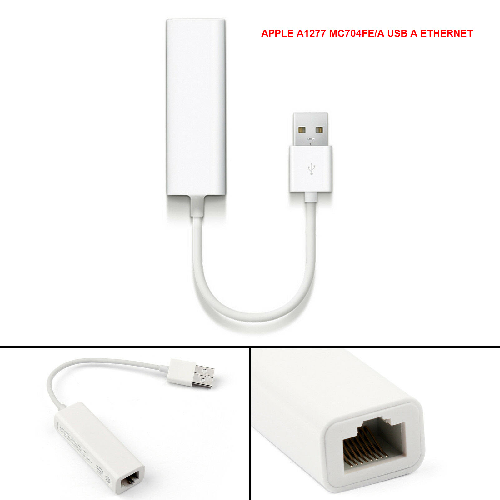 Cáp kết nối dây mạng Lan cho máy Macbook - USB Ethernet Adapter (Trắng)