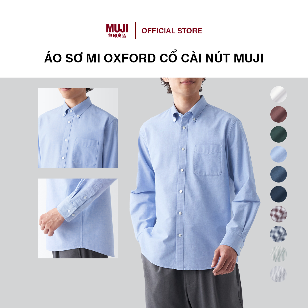 Áo Sơ Mi Oxford Cổ Cài Nút MUJI