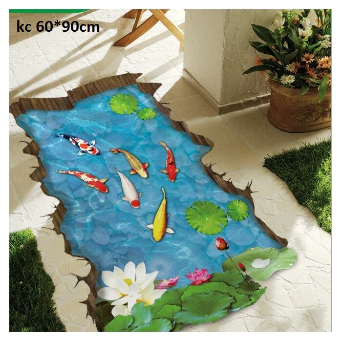 DECAL DÁN TƯỜNG TẾT HỒ CÁ 3D SỐ 7