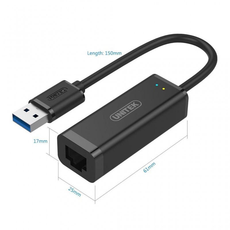 Cáp USB ra Lan 3.1 Unitek (Y3470BK) bảo hành 12 tháng