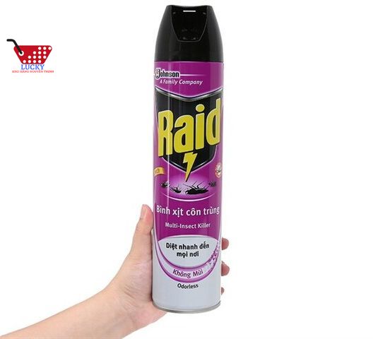 Chai Xịt Muỗi, Côn Trùng, Thuốc xịt muỗi Raid 600ml Không mùi/ hương chanh/ LaVender