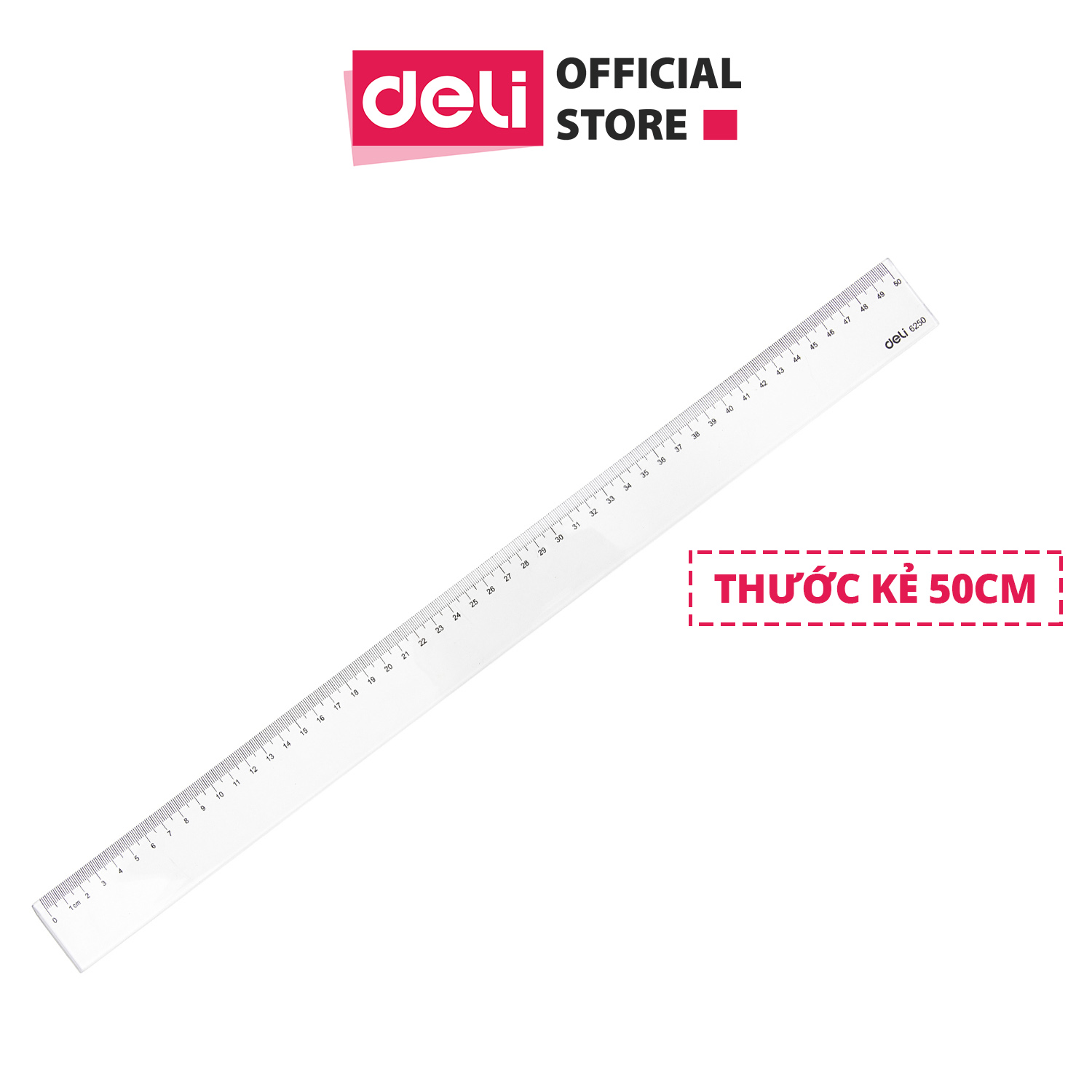 Thước kẻ mica DELI 20cm,30cm,50cm và 60cm