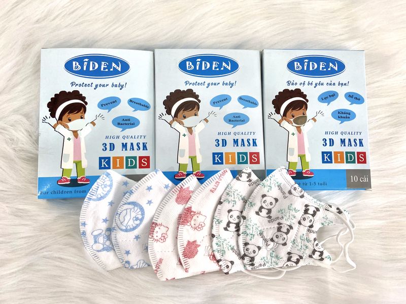 Hộp 10 chiếc khẩu trang 3D mask trẻ em (3D mask cho bé)