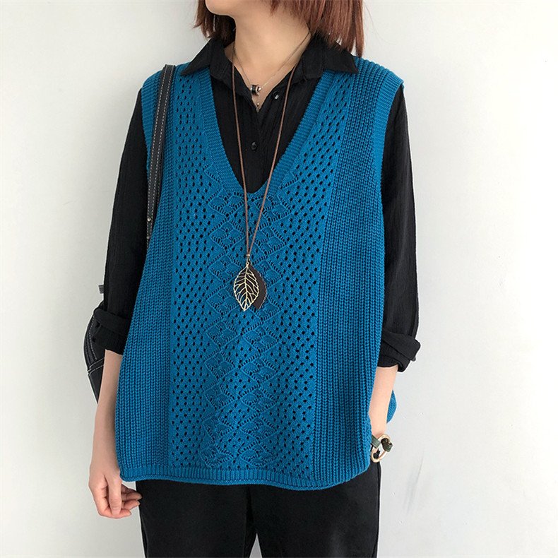 Áo gile len nữ form rộng khoác ngoài GL04