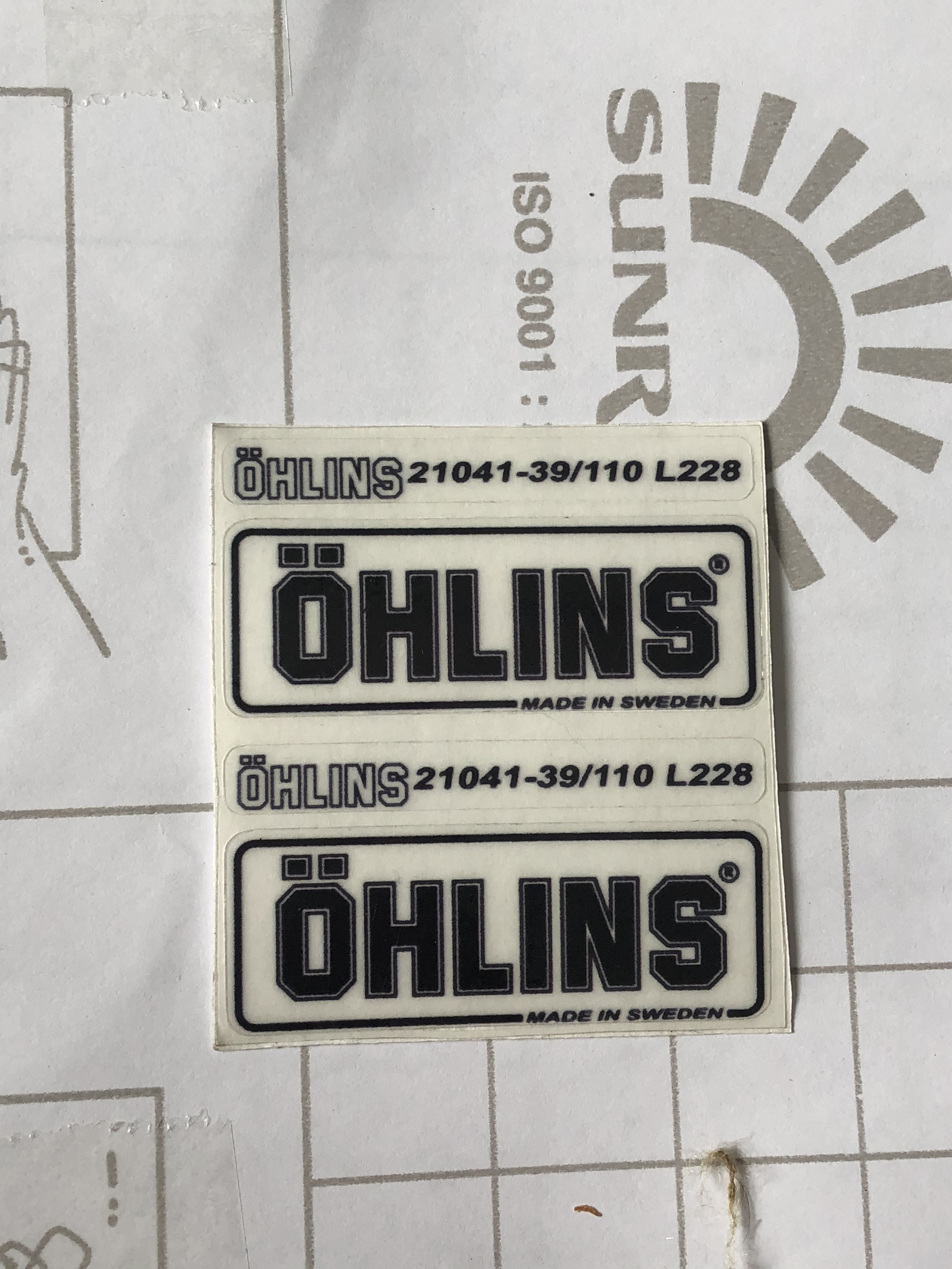 Cặp Tem Ohlins Đen Trong Suốt Dán Phuộc Bình Dầu