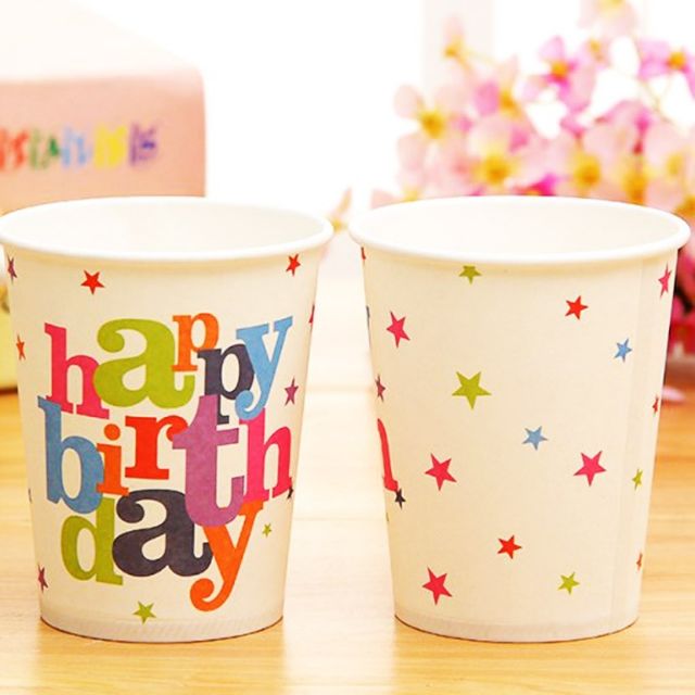 Combo 10 Ly Giấy Cốc Giấy Sinh Nhật Cho Bé
