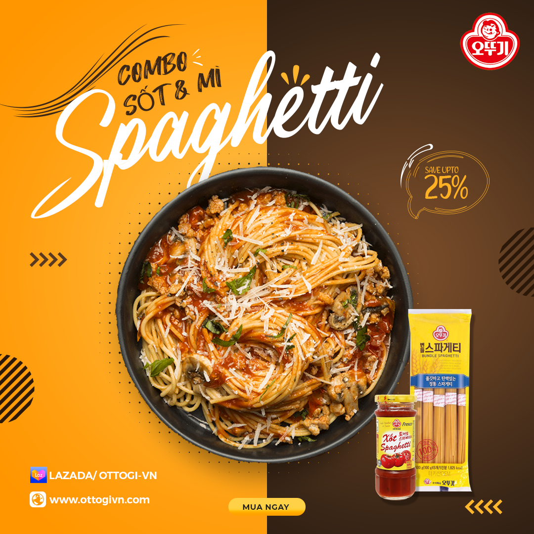 Combo Mì ý 500g & Sốt Spaghetti Ottogi 220g
