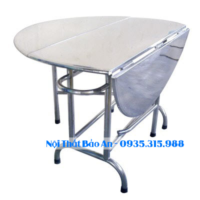 Bàn tròn gấp 3 cao cấp inox 304 không rỉ sét bền bỉ