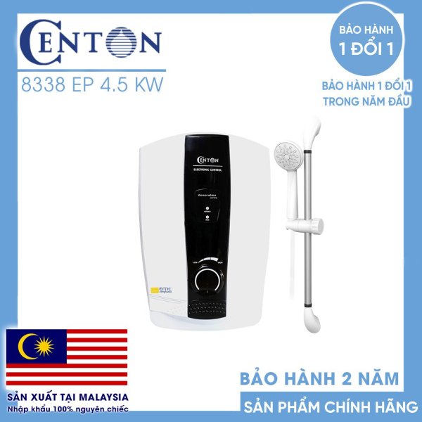 Bảng giá Máy nước nóng Centon 8338 EP 4.5KW (Đen - có bơm)