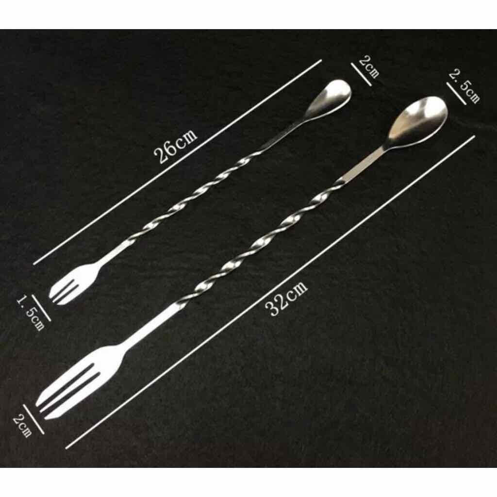 Thìa pha chế bar spoon 26cm hoặc 32cm (thìa bar, muỗng khuấy, thìa khuấy)