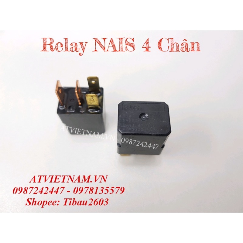 Relay 4 chân NAiS, Rơ le xe máy NAIS ( 1 cái )