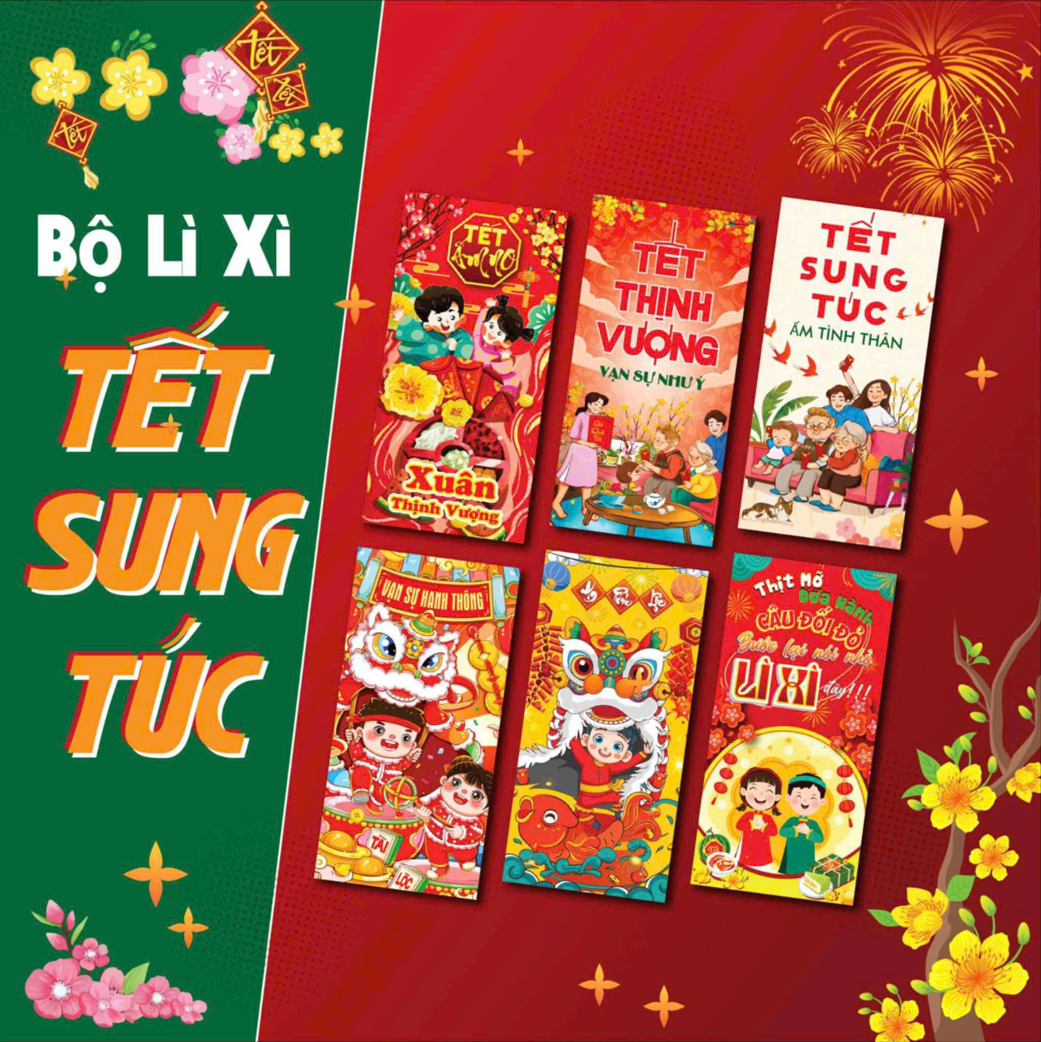 [QUÀ TẶNG KHÔNG BÁN] Combo 10 Bao Lì Xì Câu Chúc Tết Năm 2025