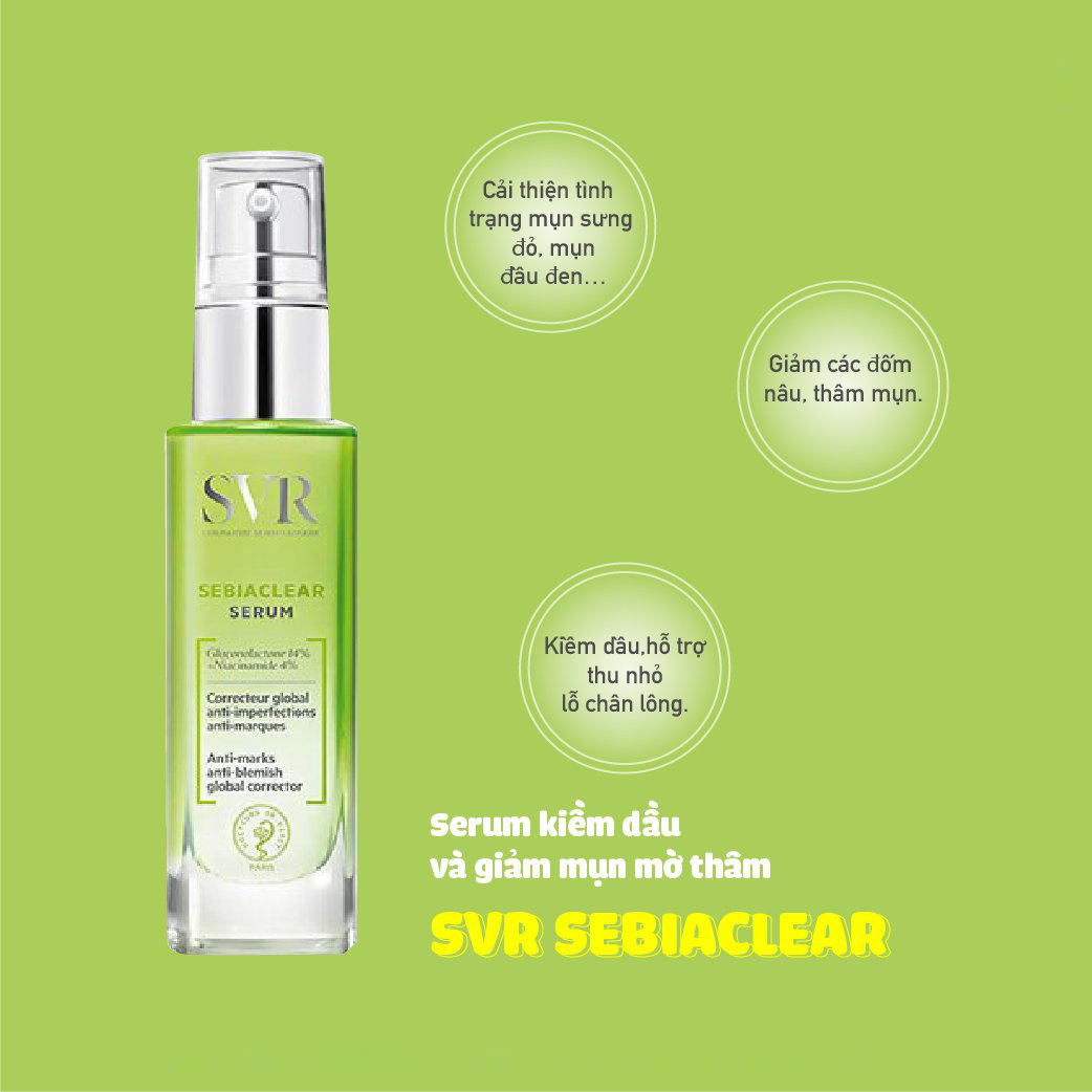Serum SVR Sebiaclear Giảm Mụn Làm Mờ Thâm Sạm Và Mềm Mịn Da 30ml