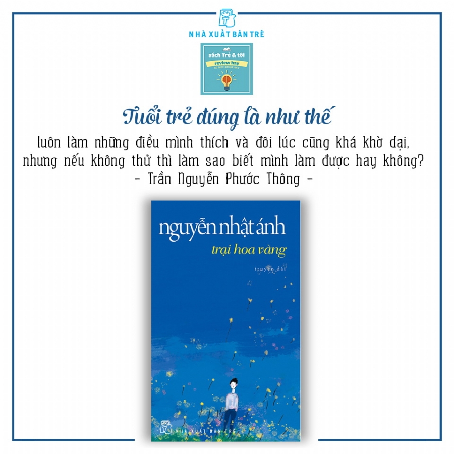 Sách NXB Trẻ - TRẠI HOA VÀNG (truyện dài) (Nguyễn Nhật Ánh)