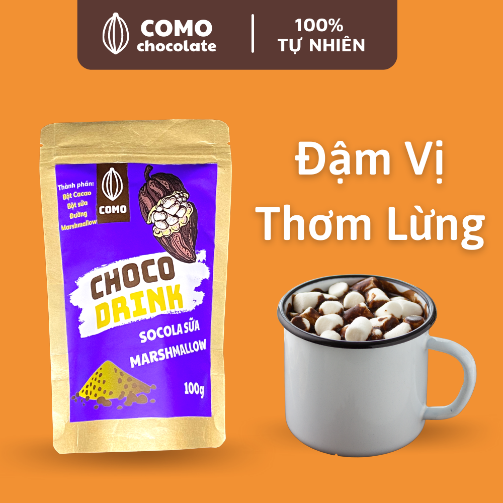 Bột socola sữa marshamallow thơm ngon đậm đà 100g Como Chocolate