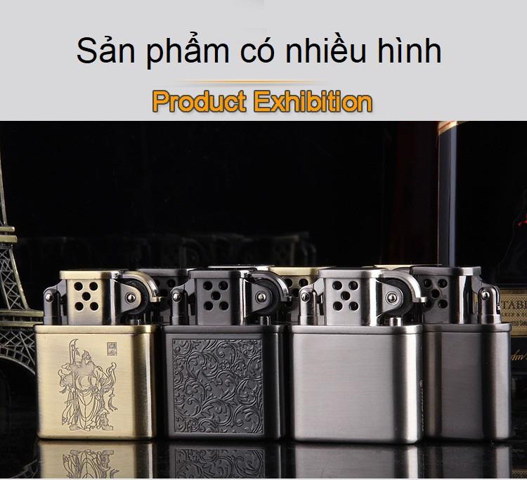 Bật lửa cối gas đá DOLPHIN khắc nhiều hình
