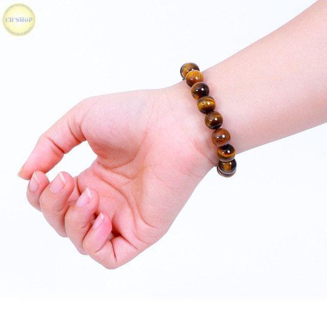 Vòng tay phong thủy đá mắt hổ vàng size 12mm(CB-Shop)
