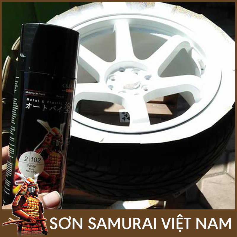 Sơn samurai trắng - Chai sơn màu trắng 102 sơn xịt samurai